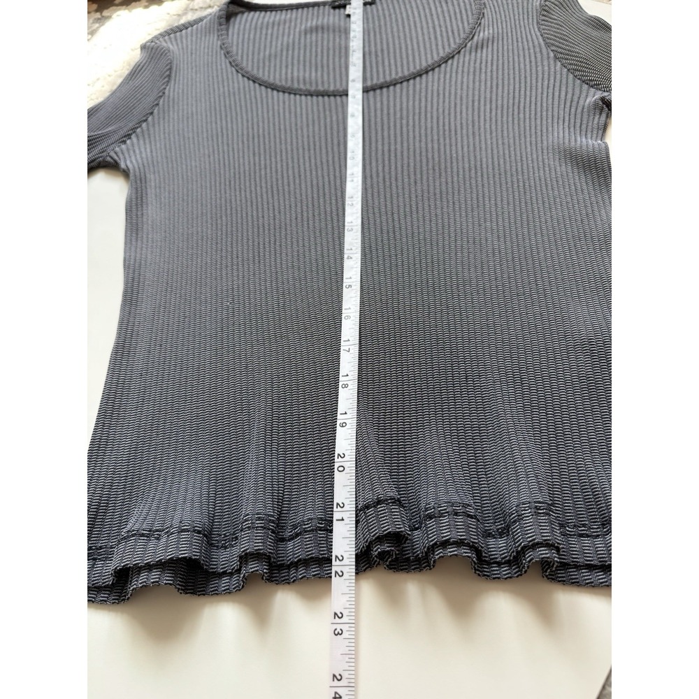Krizia Maglia Jeans- Silk Blend Knit T Shirt Navy Size 10 US Stretchy - Picture 7 of 16